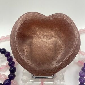 Strawberry Quartz Heart-Shaped Crystal Bowl